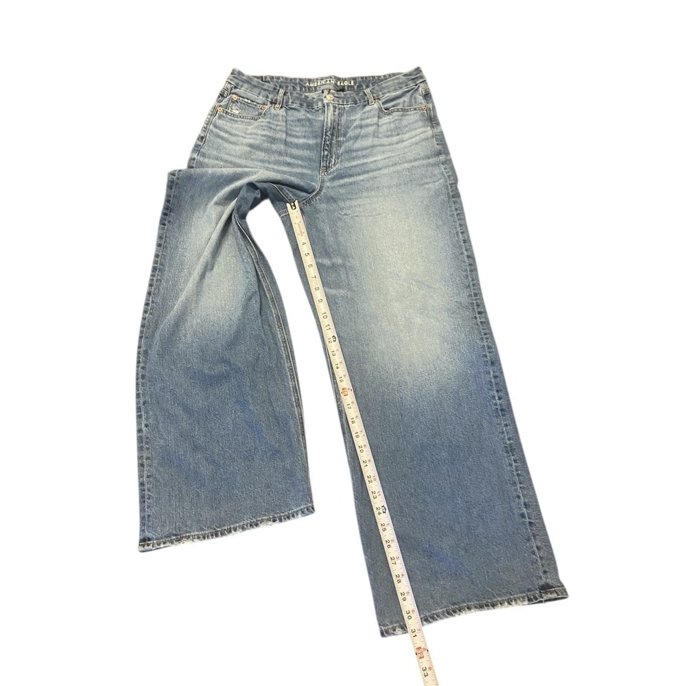 American Eagle Curvy Super High Rise Baggy Straight Jeans Womens 16 Reg - Picture 4 of 9